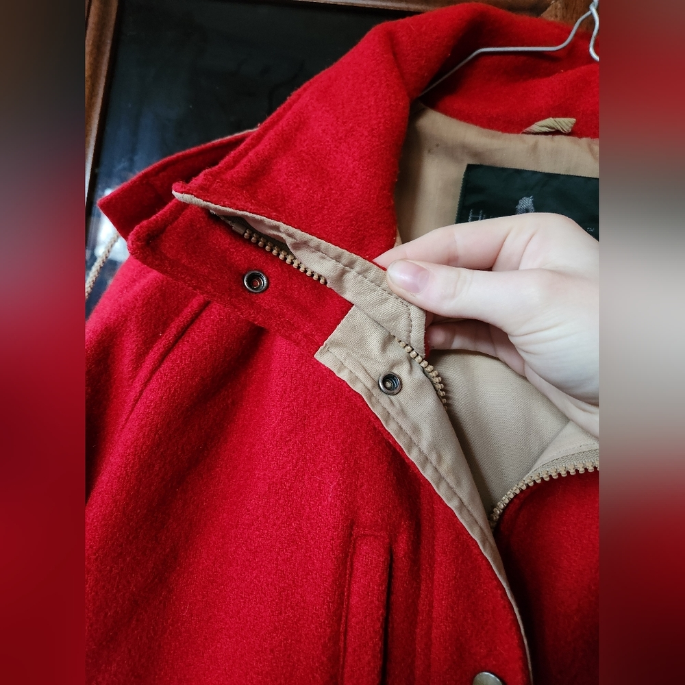Red Wool Jacket Hunt Club Coat Ruby - Picture 11 of 14